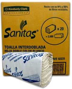Toalla Interdoblada Blanca Sanitas